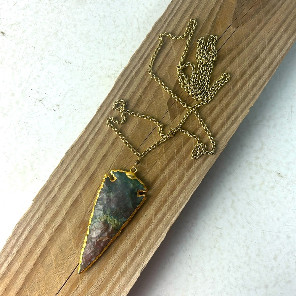 Lux Divine boho bohemian hippie arrowhead native cowgirl rodeo NFR long necklace